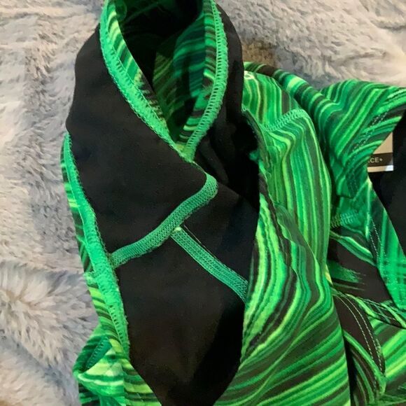 Speedo Swimsuit One Piece Endurance+ Flyback Green Printed 26 XS - Picture 9 of 11